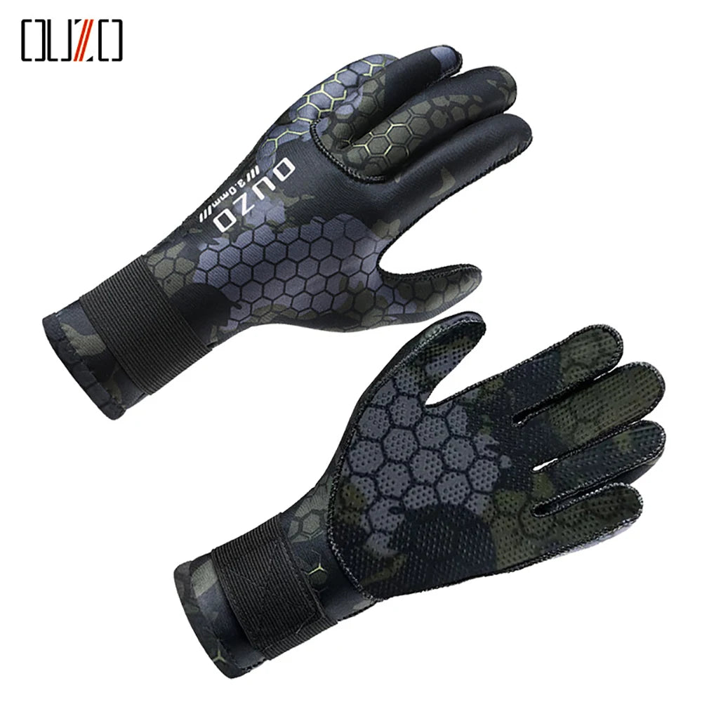 3MM Neoprene Diving Gloves Camo Resistant Warm Anti-Slip Wear-Resistant Swimming Snorkeling Gloves For Fish Catching