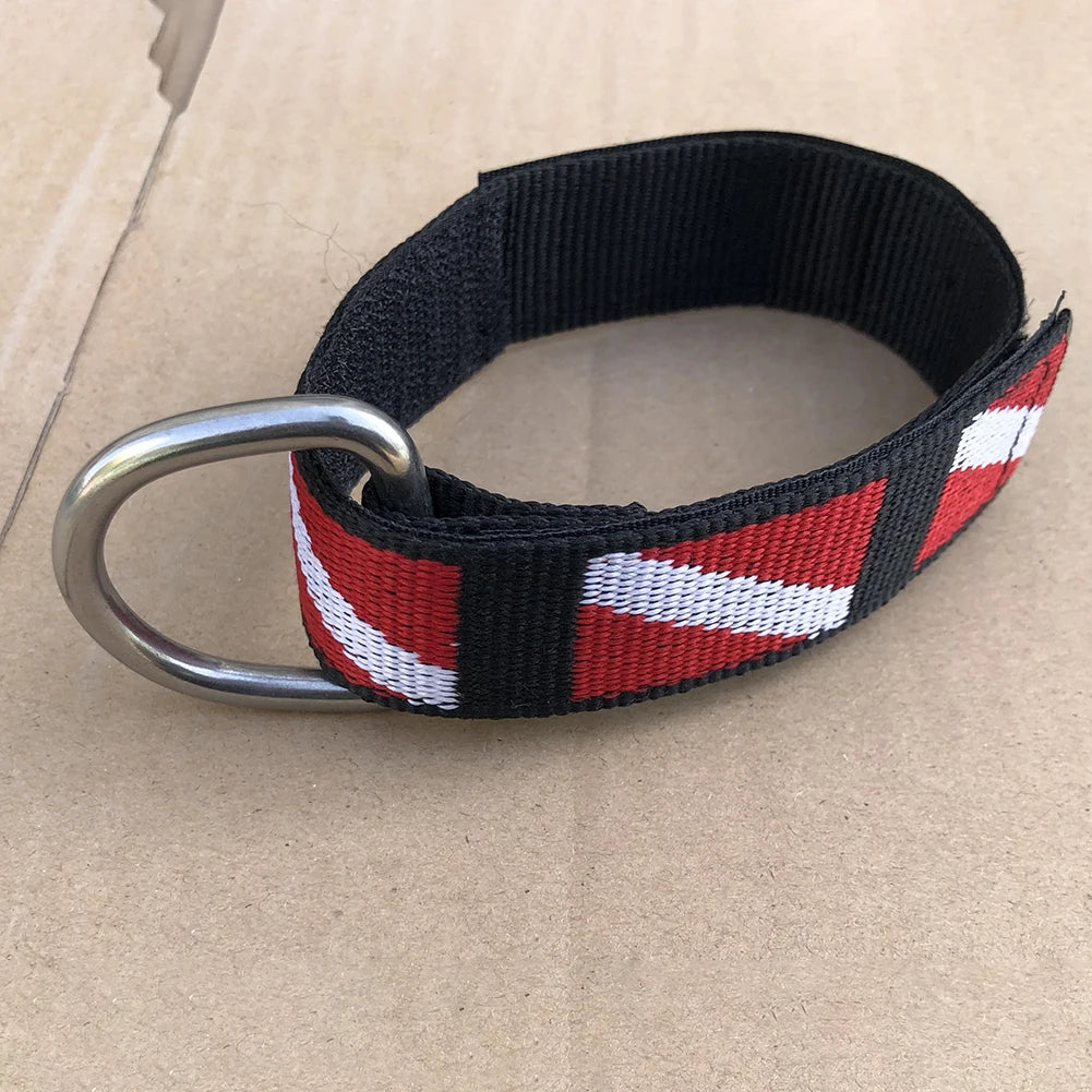 1pc Adjustable Scuba Diving Wrist Strap Lanyard Webbing Band With Metal D-Ring Freediving Webbing Holder Strap Swim Pool Parts