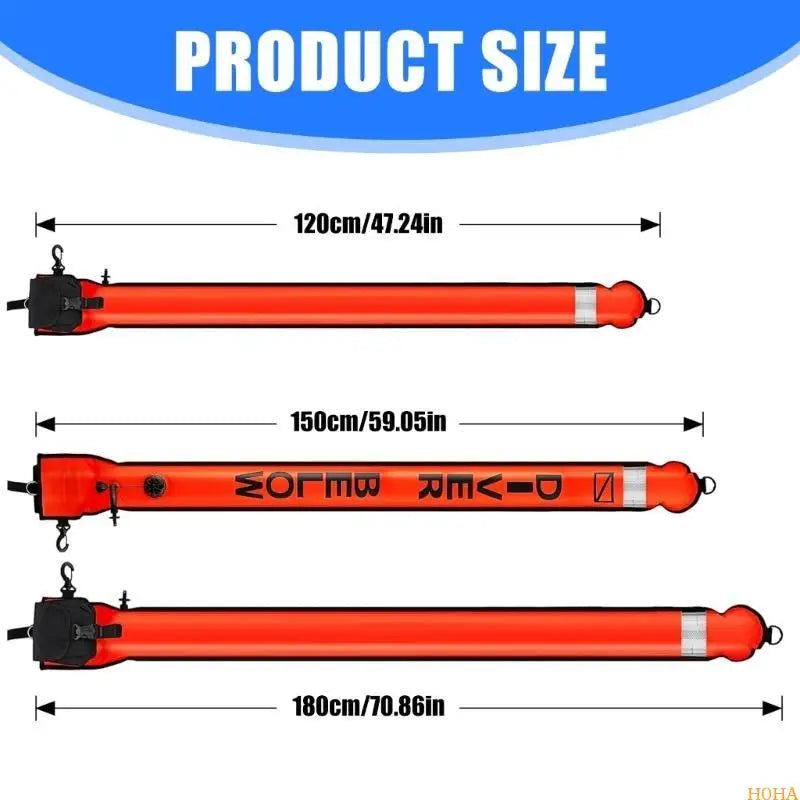 N0HA Open Bottom Safety Inflatable Dives Float with Reel & Clip Scubas Tube
