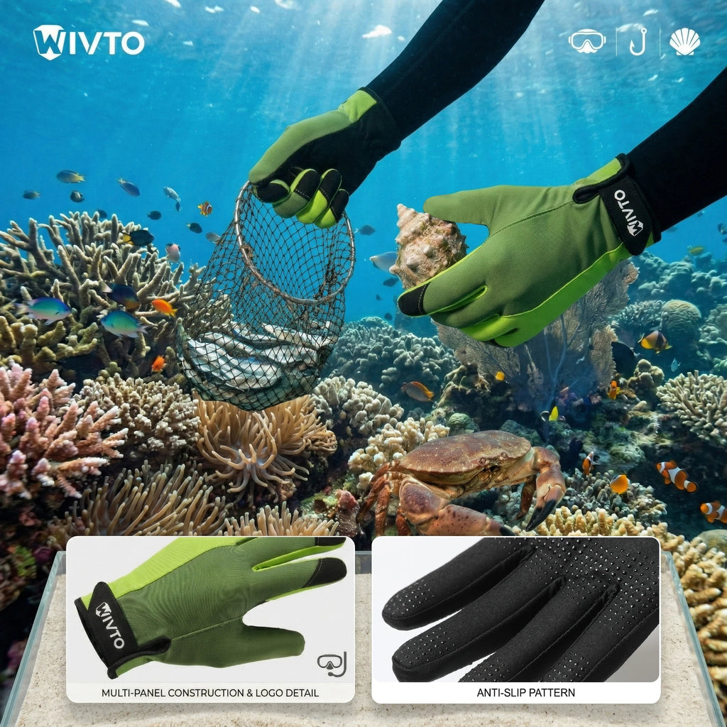 Summer Men's Diving Gloves Men Women Elastic Breathable Ice Silk Outdoor Gloves For Outdoor Sport Hiking Camping Fishing Cycling