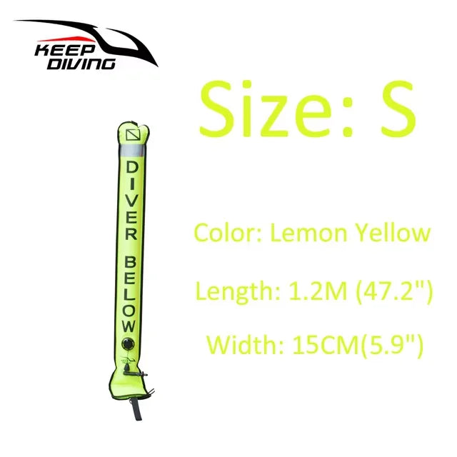 1.8M/1.5M/1.2M Scuba Diving Surface Marker Buoy for Technical Recreational Diving Gear