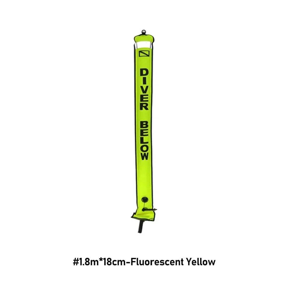 1.2M/1.5M/1.8M Professional Scuba Diving Inflatable Safety Sausage - SMB Signal Tube Surface Buoy Diver Below
