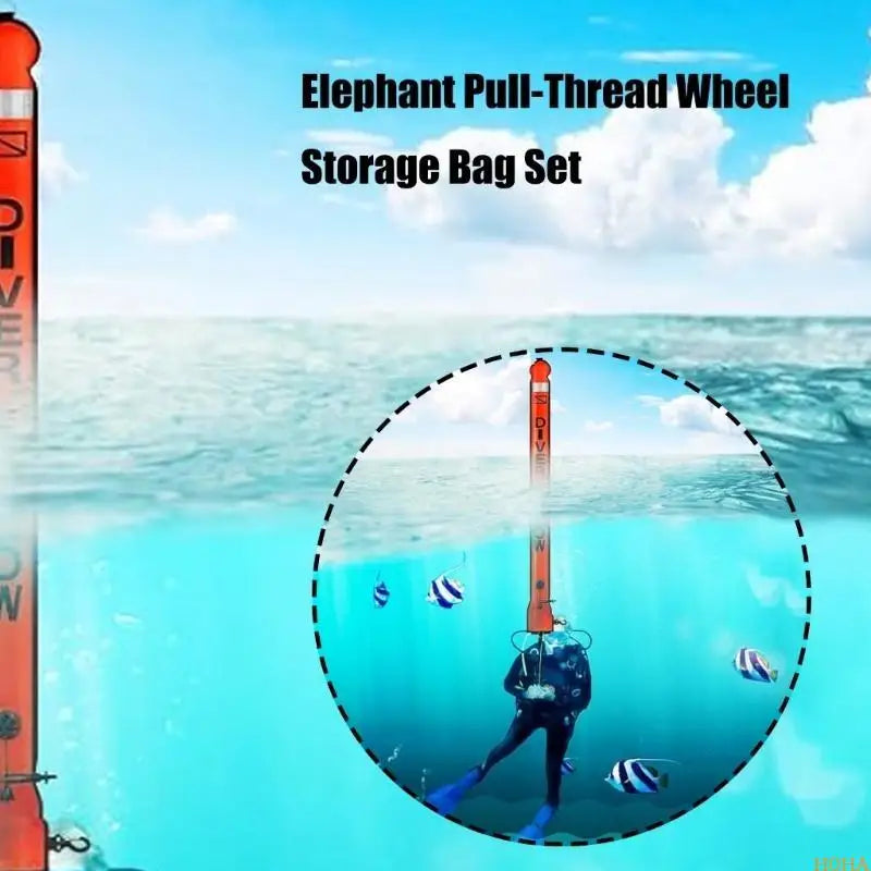 N0HA Open Bottom Safety Inflatable Dives Float with Reel & Clip Scubas Tube