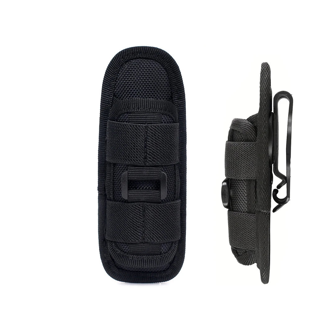 Tactical Flashlight Cover Nylon Case for Flashlight Belt Holster Holder for Duty Belt Hunting 360 Degree Flashlight Tool Pouch