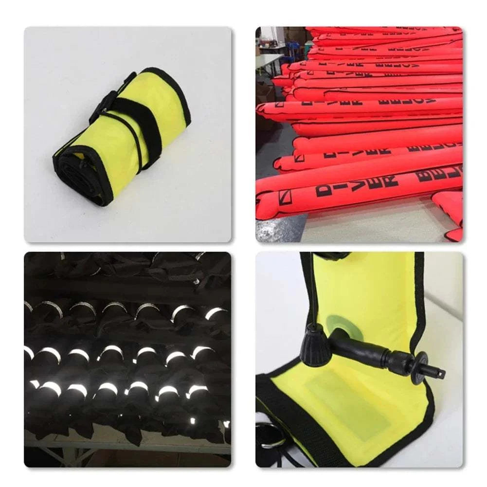1.2M/1.5M/1.8M Professional Scuba Diving Inflatable Safety Sausage - SMB Signal Tube Surface Buoy Diver Below