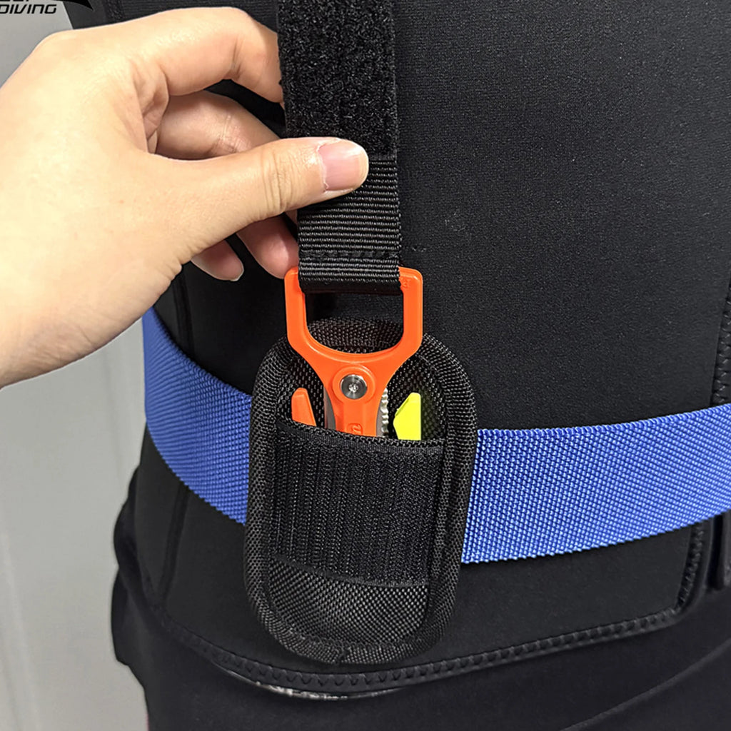 Scuba Diving Special Cutting Tool with Protect Sleeve Underwater Dual Blade Knives Lightweight Line Cutter for Emergency Rescue