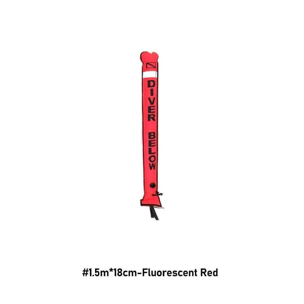 1.2M/1.5M/1.8M Professional Scuba Diving Inflatable Safety Sausage - SMB Signal Tube Surface Buoy Diver Below
