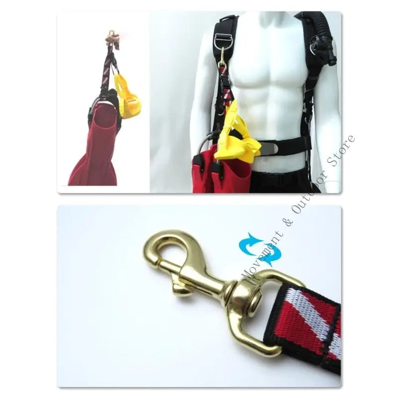 Diving Lanyard Clip Fin Shoe Lifting Rope Diving Flippers and Mask Keeper Quick Release Webbing Strap Buckle