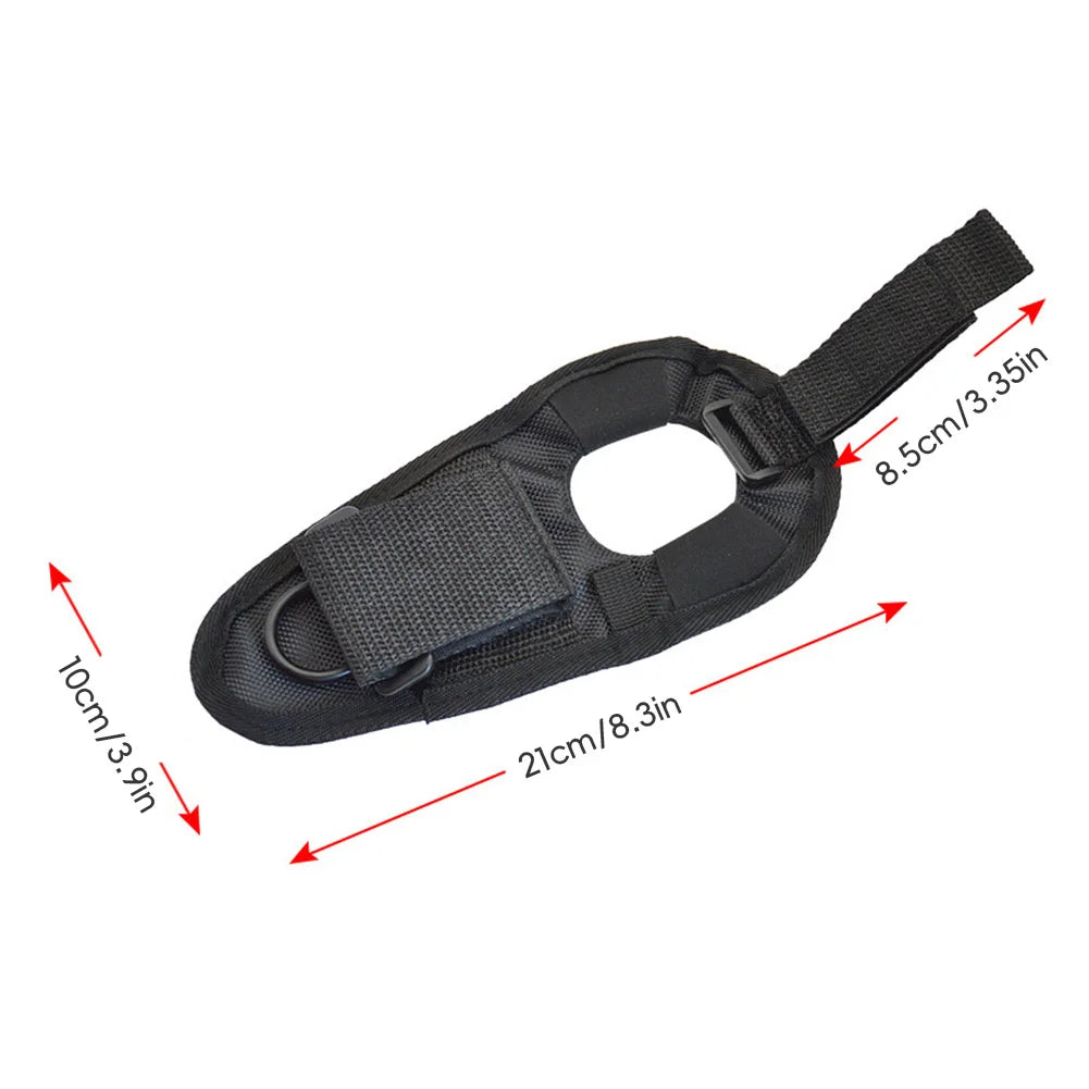 Black neoprene scuba diving flashlight sleeve with adjustable wrist strap and mounting glove